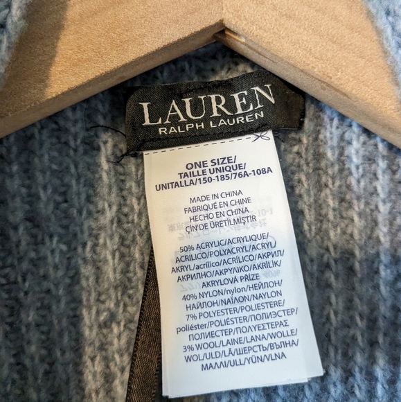 LRL Fringe Knit Kimono Wrap Poncho - Picture 8 of 9